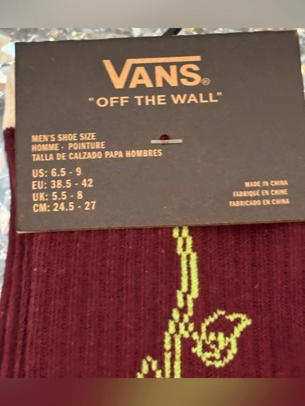 Vans Sunflower Floral Crew Socks NWT Men’s 6.5–9 Women’s 8–10.5